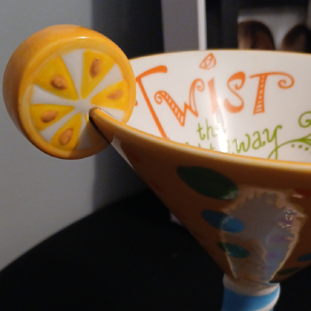 Twist The Night Away Tipsy-Tini Martini Glass with Lemon Wedge - Picture 3 of 8